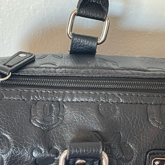 Loungefly Black Mickey & Minnie Embossed Satchel - Picture 5 of 7